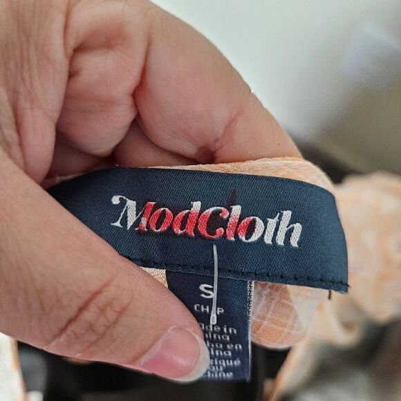 Modcloth Sheer Plaid Blouse - Picture 6 of 8